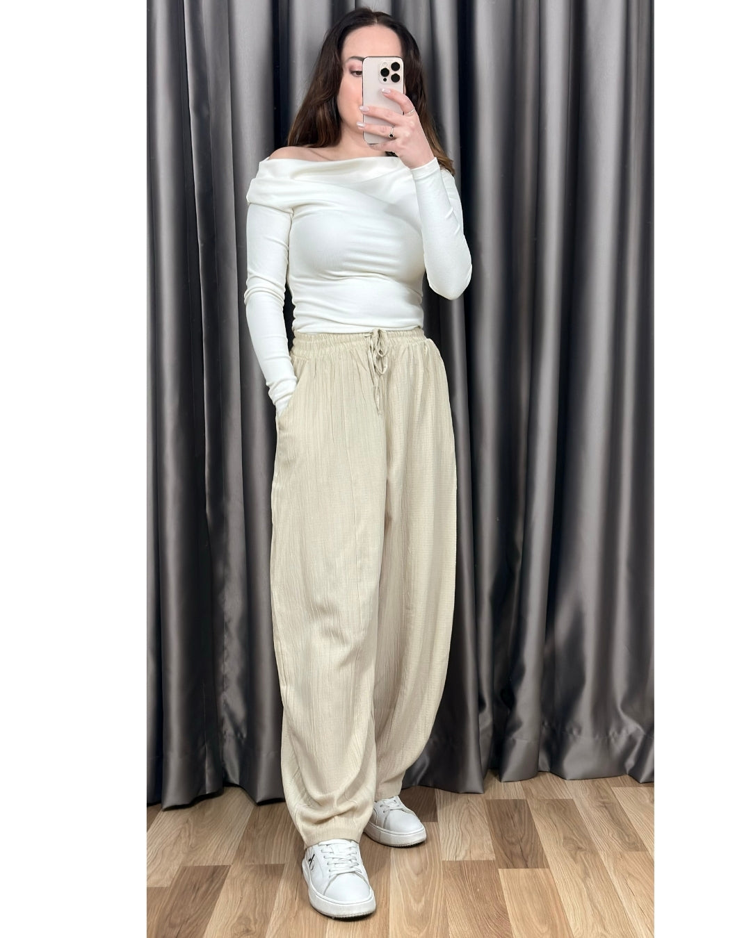 Oversized Beige Trousers