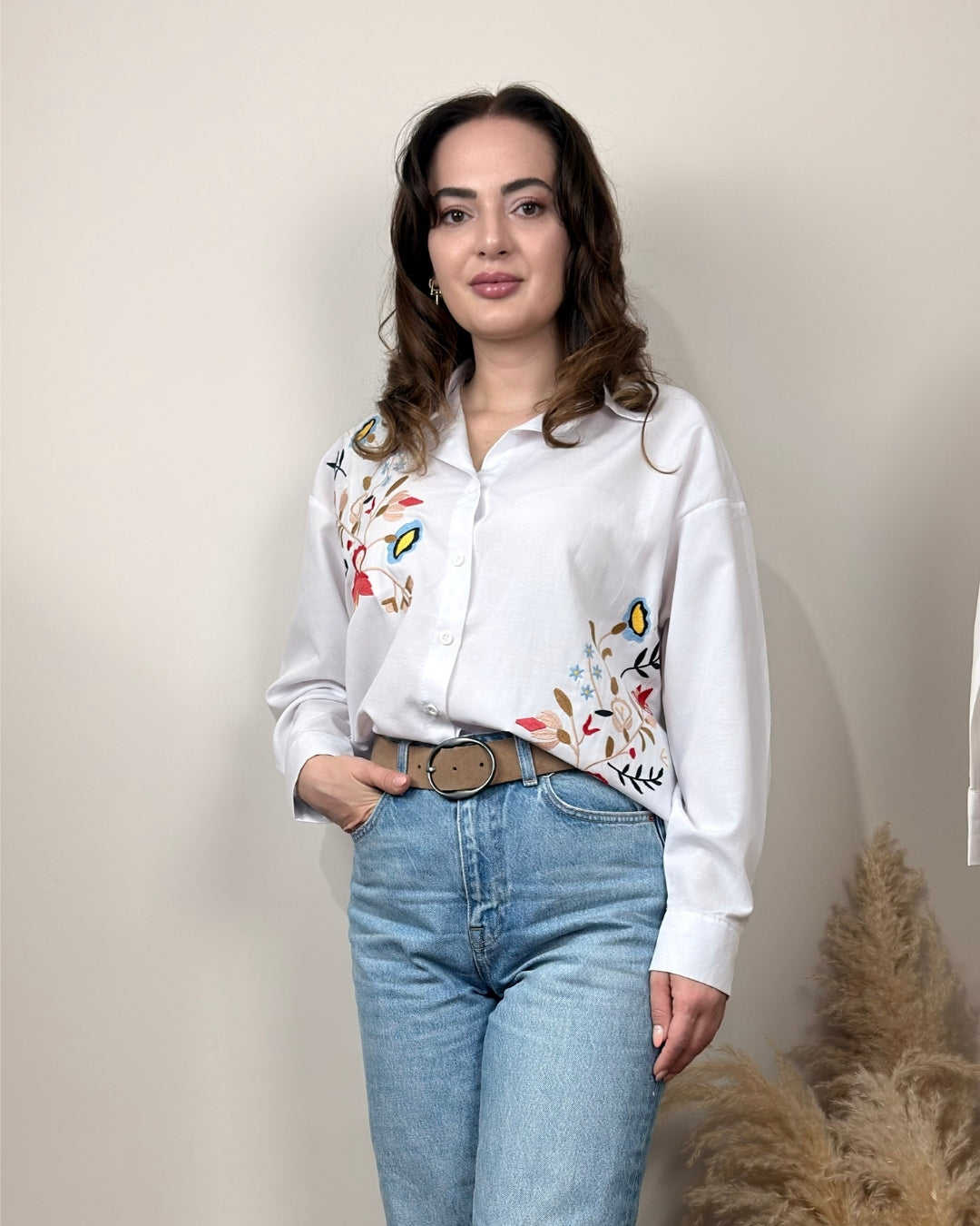 Oversize Nakışlı Gömlek - Sartorial Clothing Co.